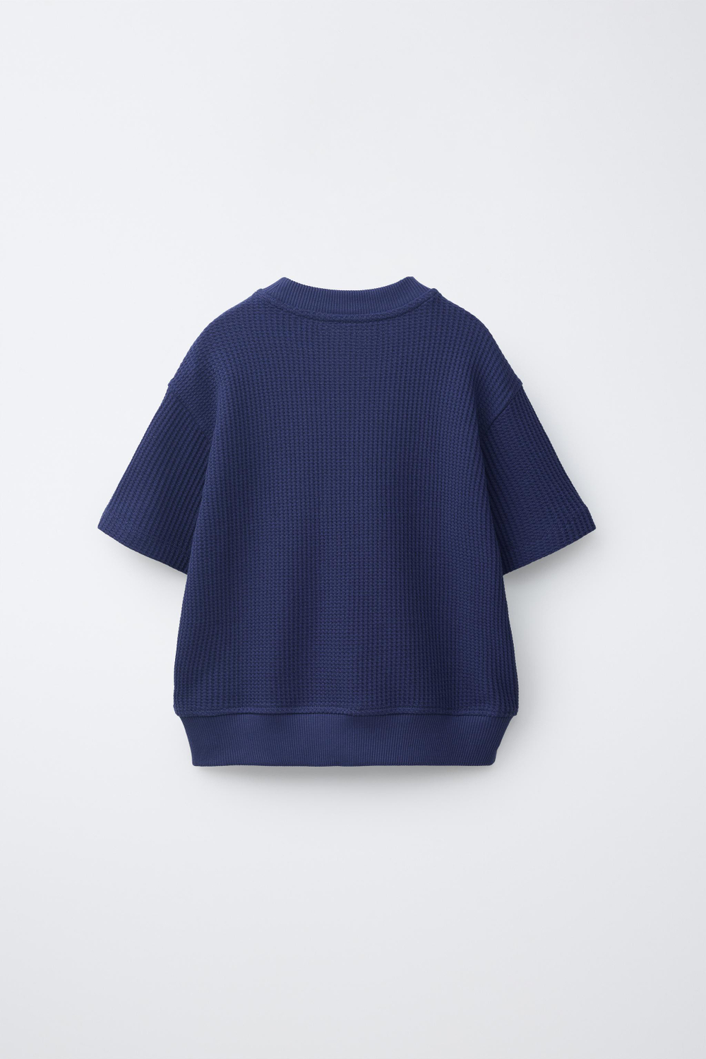 ZARA ФУТБОЛКА ИЗ ВАФЕЛЬНОЙ ТКАНИ, ЯРКО-СИНИЙ