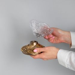 Сахарница стеклянная с крышкой Боа Белый