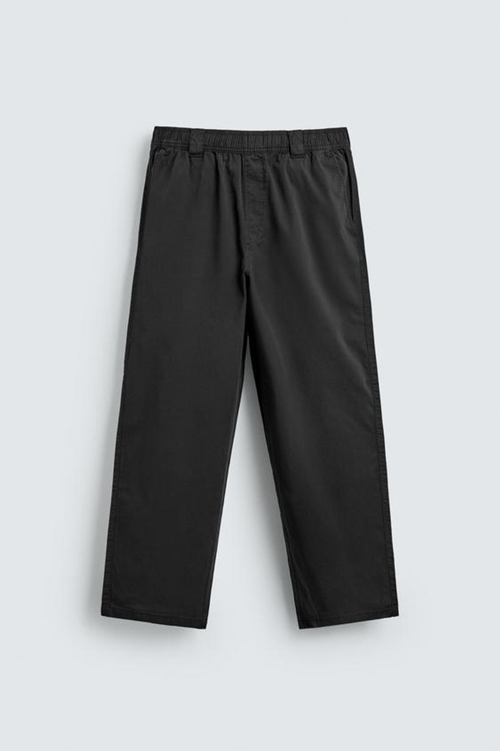 ZARA ХЛОПКОВЫЕ БРЮКИ RELAXED FIT, ЧЕРНЫЙ