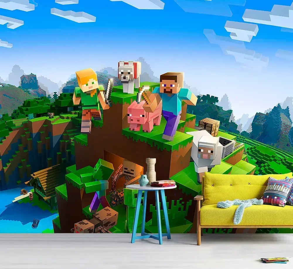 Фотообои детские флизелиновые майнкрафт 300x270