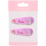 Зажимы для волос детские 2шт «Happy smile», зайка, микс 6 цветов, 5,5*1,5см