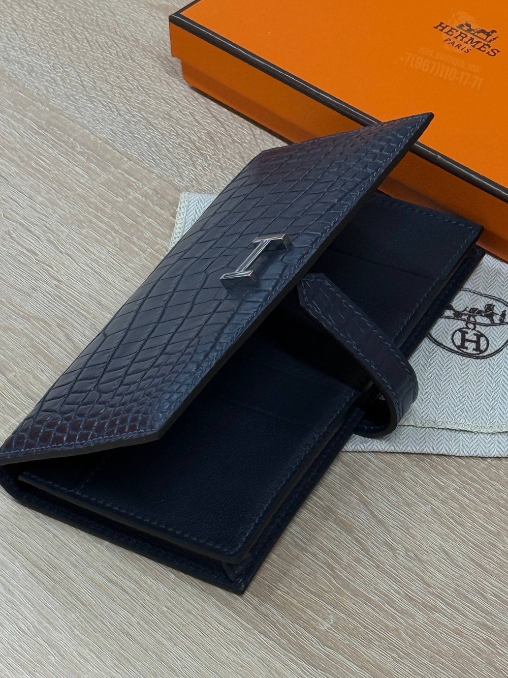 Портмоне Hermes из кожи крокодила