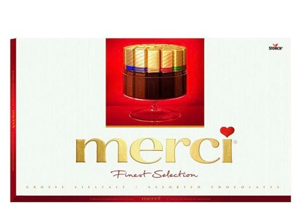 Шоколадные конфеты Мерси Merci Ассорти 400г. (797руб./шт.) (8шт./кор.) (Швейцария) ООО ГЛОБАЛ