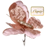 Украшение новогоднее «Бабочка» 17*15 см, Розовое золото