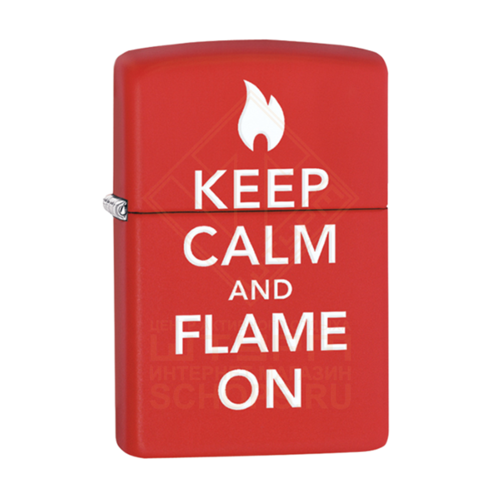 Зажигалка Zippo 28671 Жди огня, Keep calm and flame Red