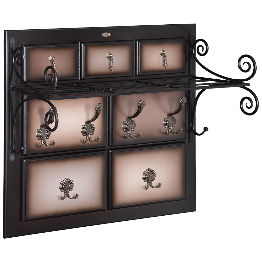 Вешалка настенная Пандора 2 Орех Оберджин Шоколад