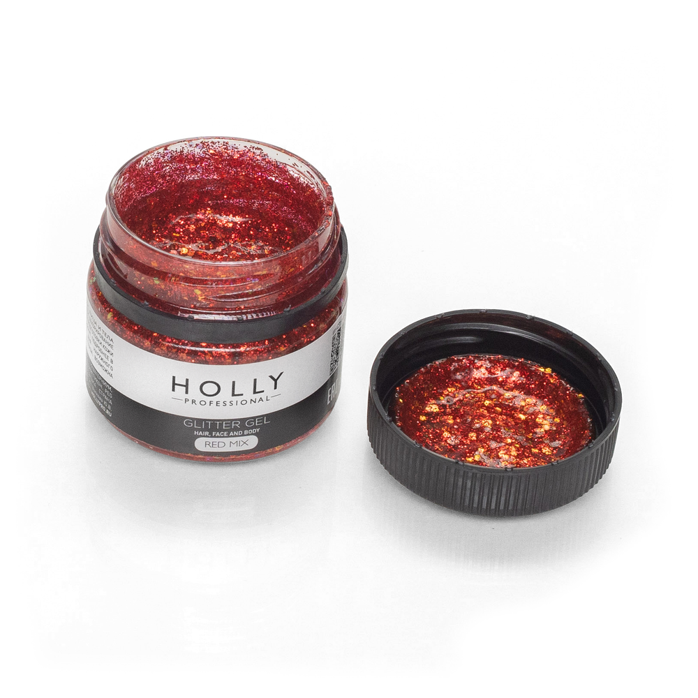 Глиттер для глаз, лица, волос и тела Glitter Gel Red Mix