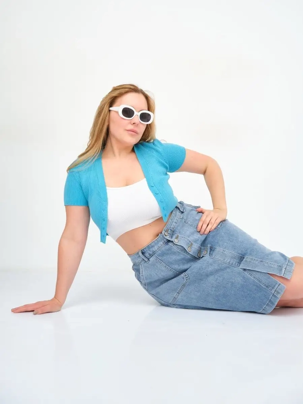 Юбка джинсовая миди