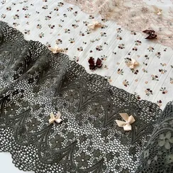 Кружево эластичное хаки 18,5 см, Китай