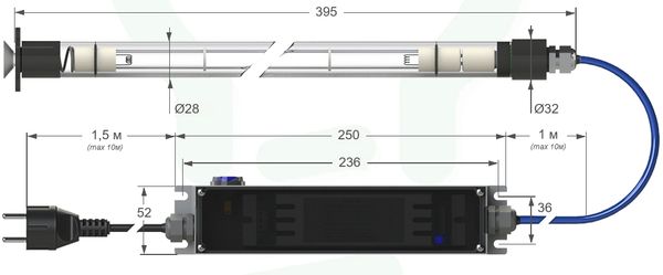 ПОГРУЖНОЙ УФ МОДУЛЬ ECO-PRO 1S-2