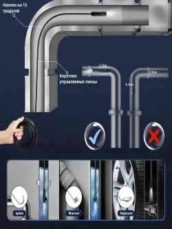 Эндоскоп MAJI, кабель длиной 5 м, разрешение 1080p, водонепроницаемость IP67