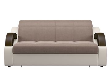 Диван Мадрид 1,4 - Velutto 22 коричневый/беж кожзам/ коричневая накладка