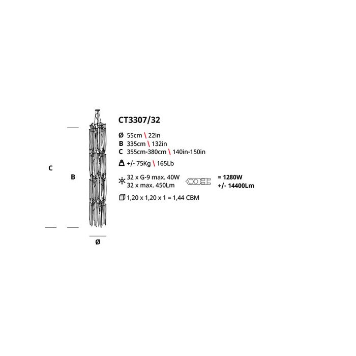 Подвесной светильник Serip CT3307/32