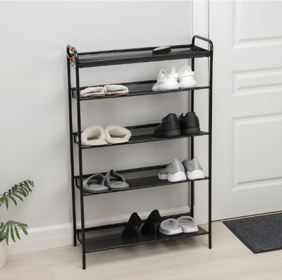Подставка для обуви «Женева 25», 5 ярусов, 65×27×106 см, цвет чёрный