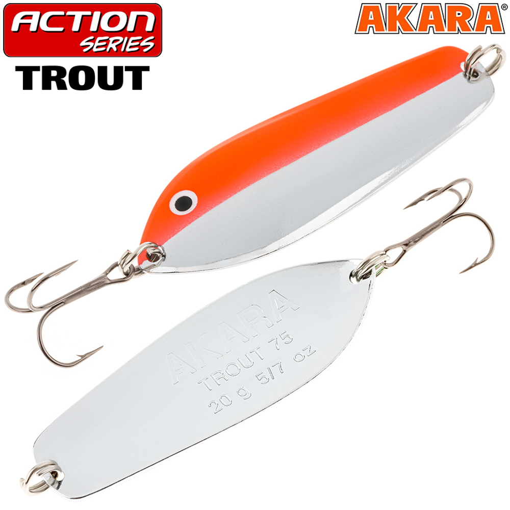 Блесна колебалка Akara Action Series Trout 75 20 гр. 15-Sil