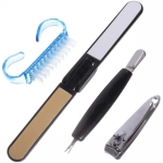 Маникюрный набор на блистере, 4 предмета «Ultramarine» (кусачки, щетка, триммер и полировка)