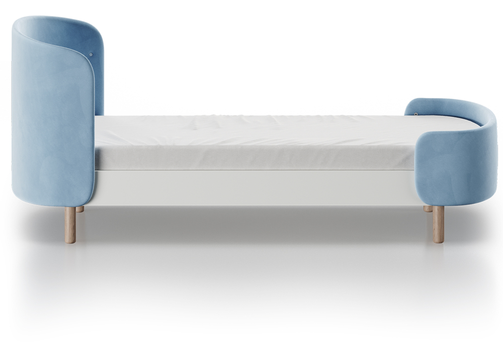Кровать KIDI Soft для детей от 3 до 7 лет (голубой)