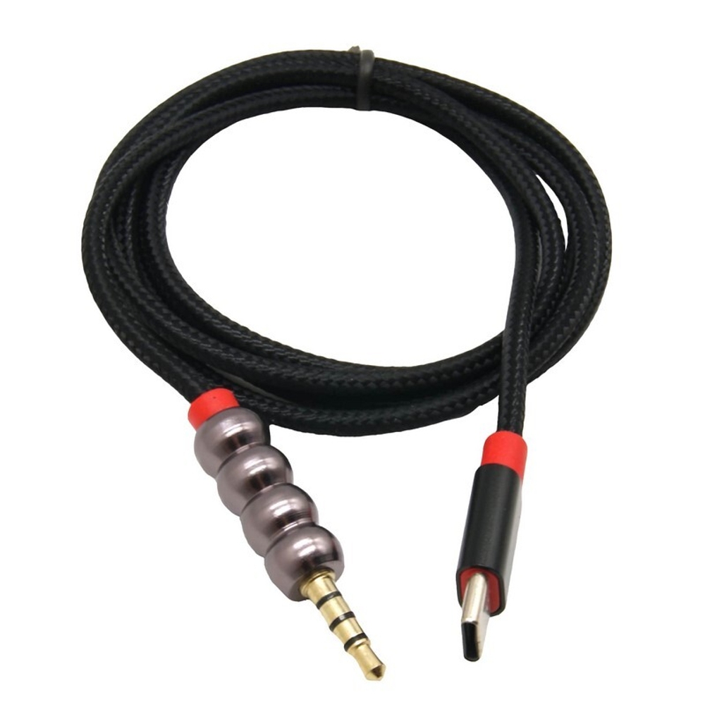 Кабель AUX - Type-C (черный) 1м
