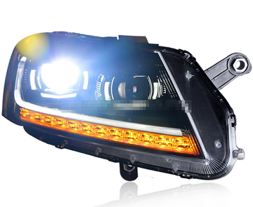 Передние фары VW Пассат Б7 2011-2014 V14 Type [КОМПЛЕКТ Л+П; Светодиодные ходовые огни; Динамичный поворотник; Биксеноновая линза Hella 5R]