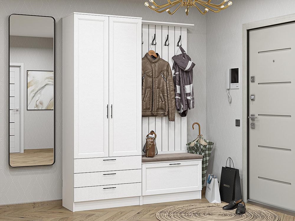 Прихожая Стиль-03 White Silkwood Белый