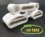 Латодержатель амортизирующий, двойной 38 мм., белый, открытая установка (ш)