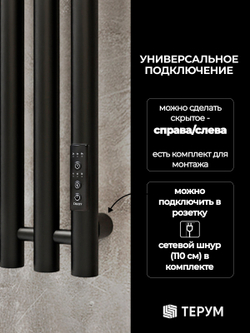 Полотенцесушитель Марко 3 120х13 черный матовый