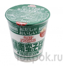 Лапша со вкусом курицы нанбан соба (низкокаллорийная) Nissin Cup Noodle, 62 гр