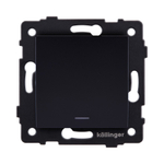 Выключатель 1-клавишный проходной 10А/250В с LED подсветкой, черный Kollinger REA-S-004BK для Aspekt, Eleganz, Reflex
