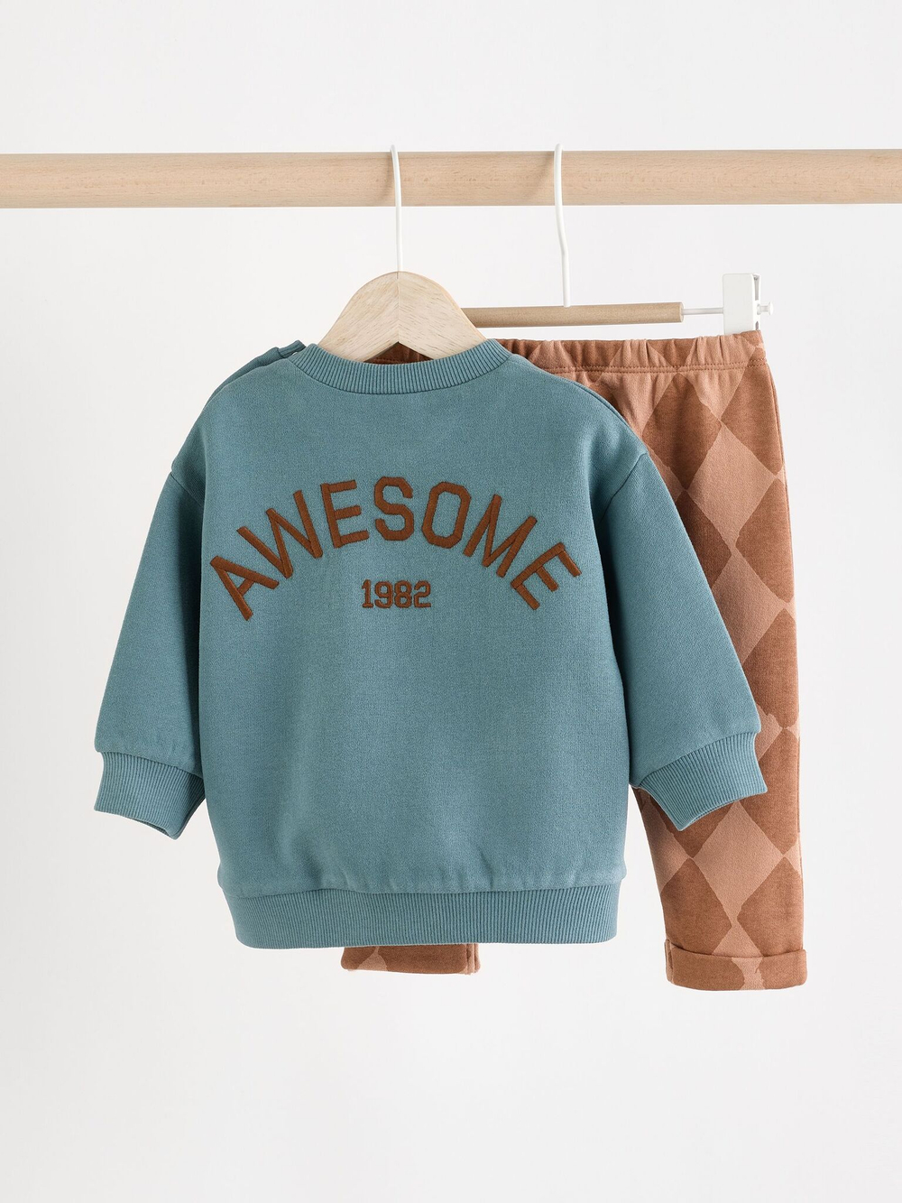 Свитшот и спортивные брюки в комплекте для малышей Next 984-910, Бирюзовый, Коричневый