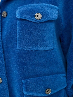 Куртка чебурашка из шерсти мериноса, синяя, SilverFox