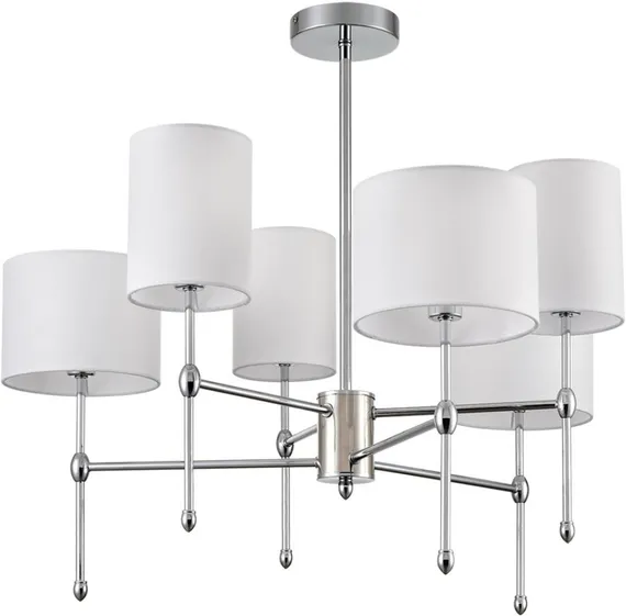 Люстра потолочная 6-ка 6589/6C Lumion CLASSI хром/белый, металл/текстиль E14 6*40W SALE