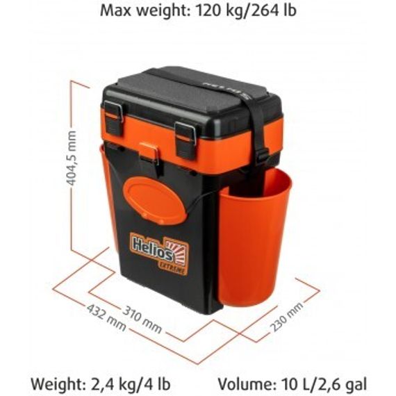 Ящик зимний Helios &quot;FishBox&quot; (10л) оранжевый