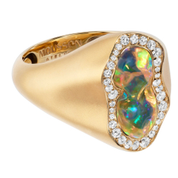 Кольцо с Опалом и Бриллиантами, R0029-26/1
