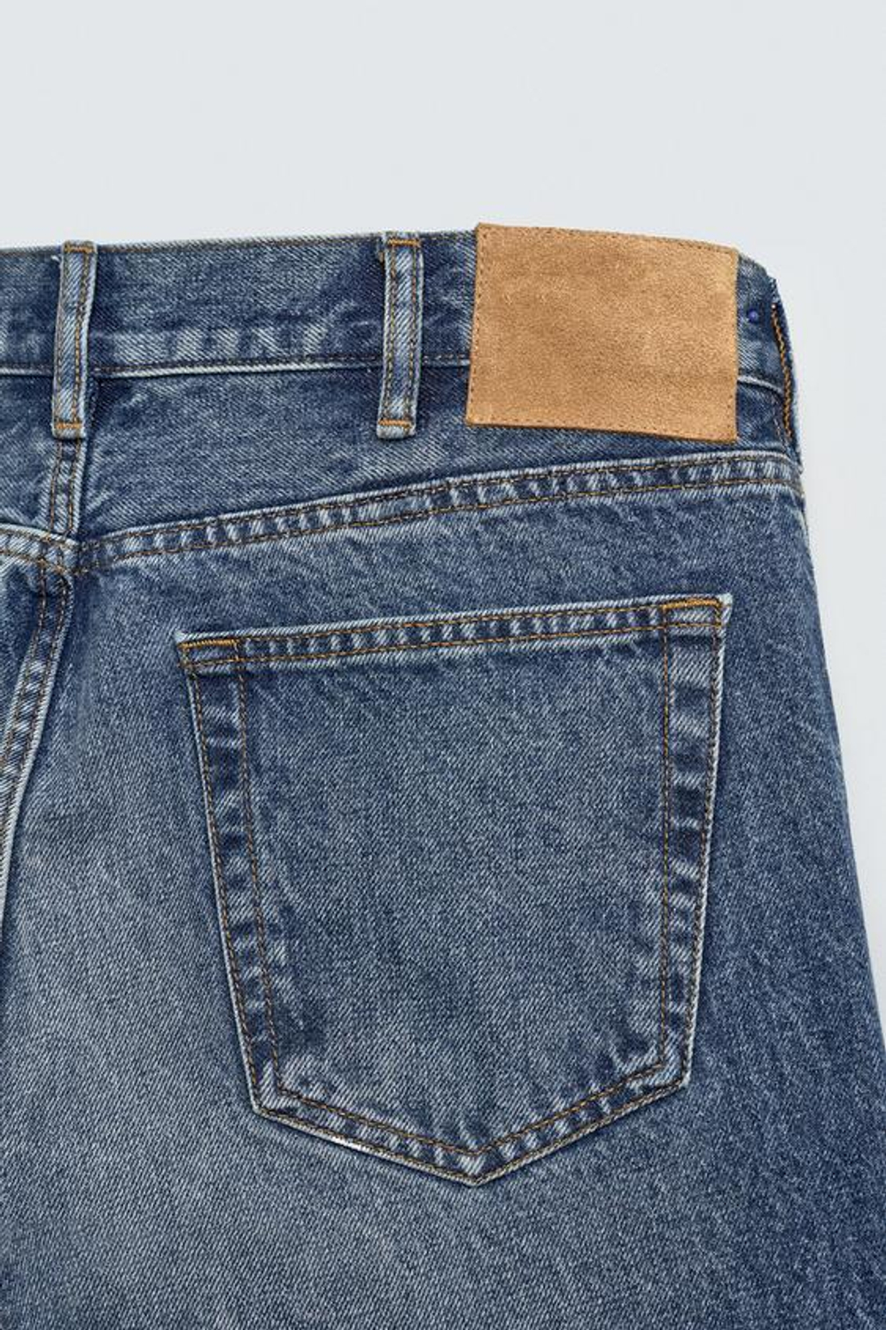 ZARA X AARON LEVINE ДЖИНСЫ ПРЯМОГО КРОЯ BOOTCUT, ВЫЦВЕТШИЙ СИНИЙ