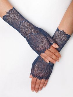 Митенки кружевные (L / синий / Базовая коллекция / 8 / 8)