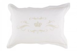 Наволочка 40х60 Christian Fischbacher Luxury Nights Crown 709 золотая вышивка Швейцария
