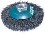 Щетка проволочная дисковая (d115 мм, толщ. проволоки 0.3 мм, пучки, нерж., M14x2) Makita D-77562 M14х2 115 мм Дисковая 0,5 мм Металл Пучки витой проволоки