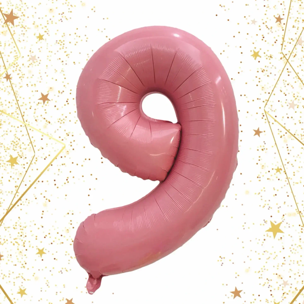 Шар фольгированный 32'/81см «Цифра «9» (розовый)