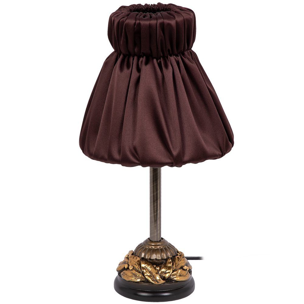 Настольная лампа Лоретт Бронза с абажуром Адель Шоколад