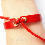 Кожаный красный браслет "Молвинец" - славянский оберег.