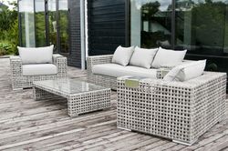 "Тито" лаунж-зона из искусственного ротанга, цвет серый