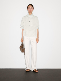 Massimo Dutti Рубашка из струящейся ткани с пуговицами на груди, белый