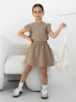 Костюм для девочки на лето с юбкой