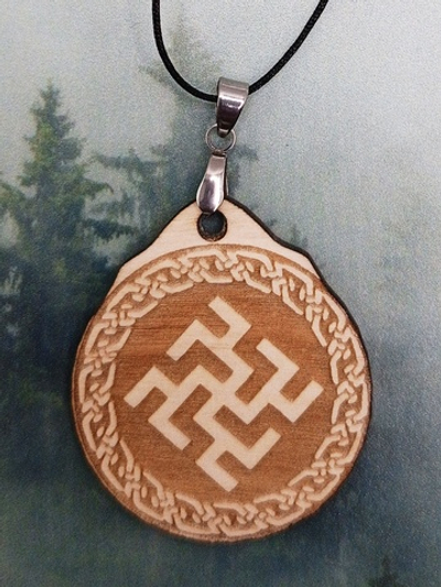 Кулон из дерева Цветок Папоротника