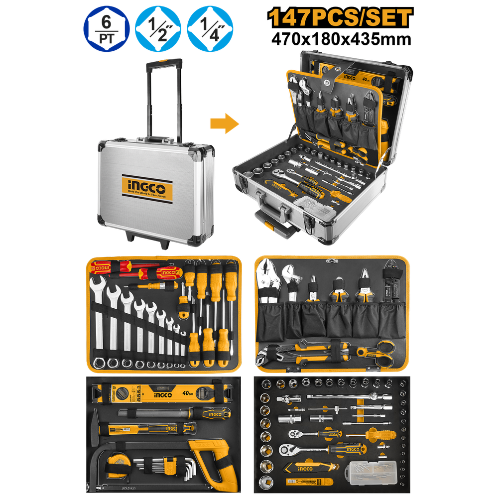Набор инструмента для дома и авто INGCO HKTHP21471 147 предметов