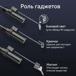 INSKAM 2,4 "IPS 8,5 мм 1080P одинарный объектив IP67 водонепроницаемый гибкий зонд промышленная эндоскопическая камера со светом (1м)