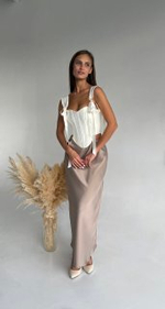 Корсет с бантами в молочном цвете