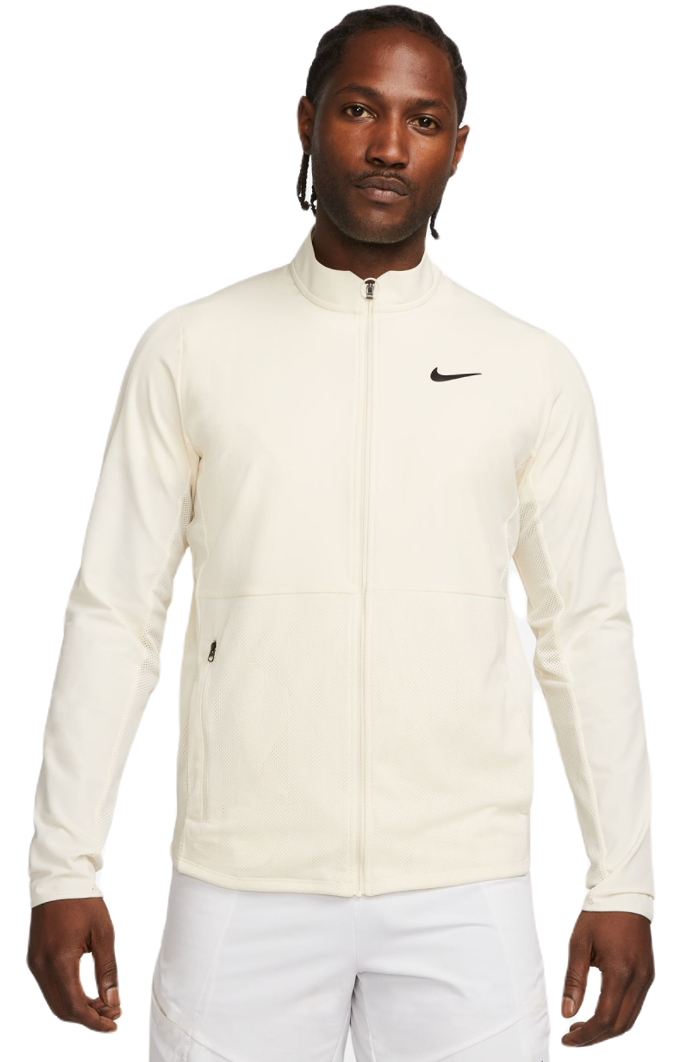 Мужская теннисная кофта Nike Court Advantage Packable Jacket - coconut milk/black