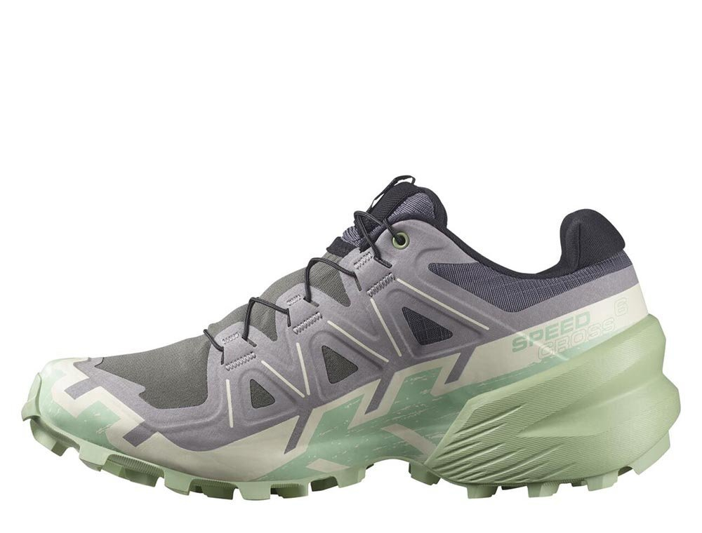 Кроссовки для бега женские Salomon Speedcross 6 W Серо-Зеленые