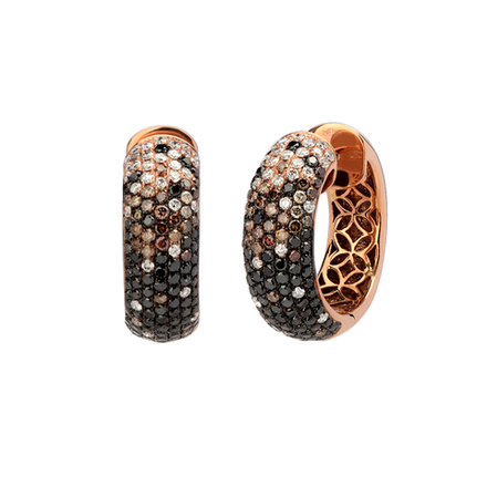 Серьги конго с бриллиантом  из красного золота JA-S-611214